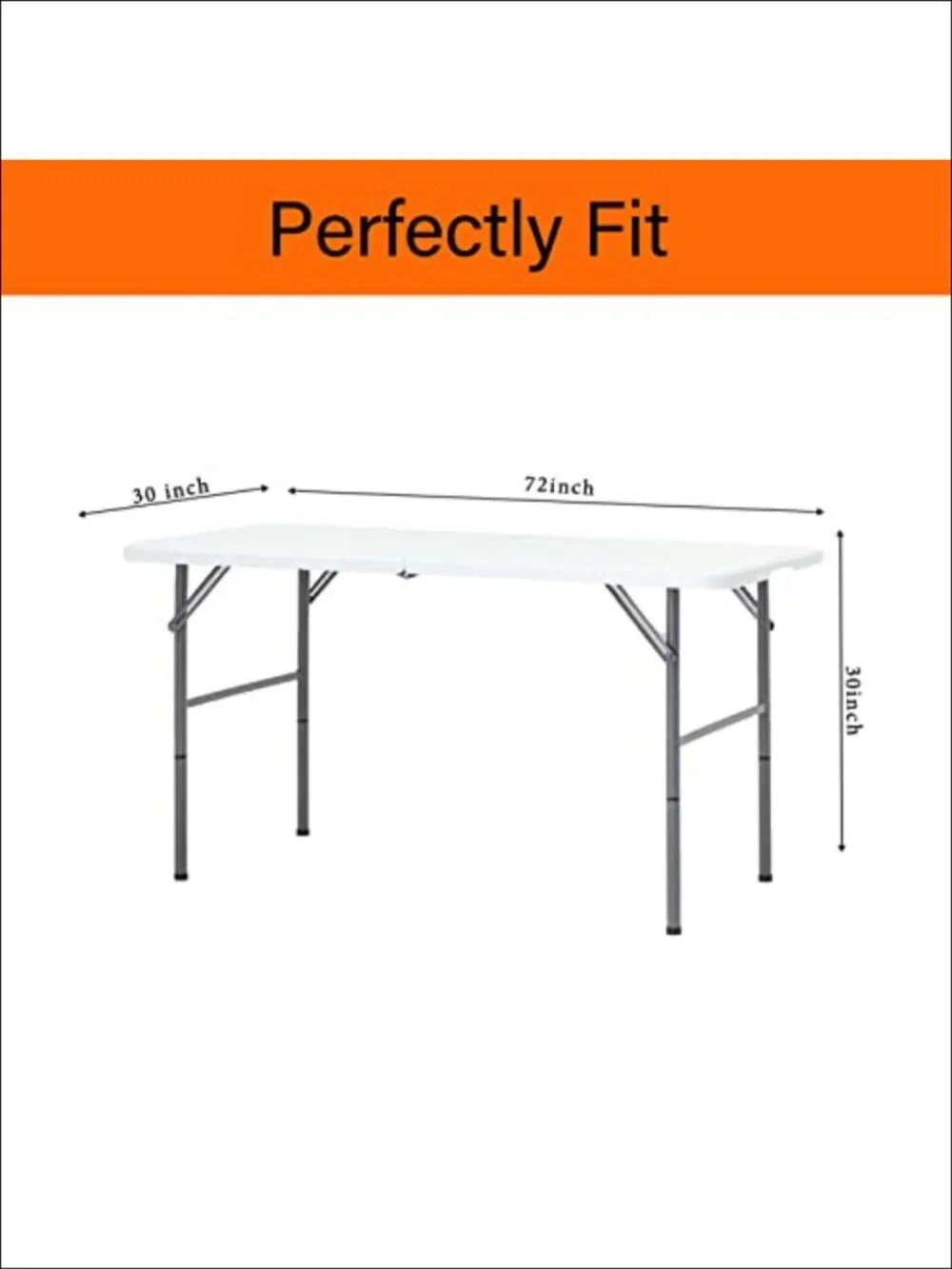 2 Pack Fitted Tablecloth for 6 Foot Rectangle Tables Waterproof Polyester Table